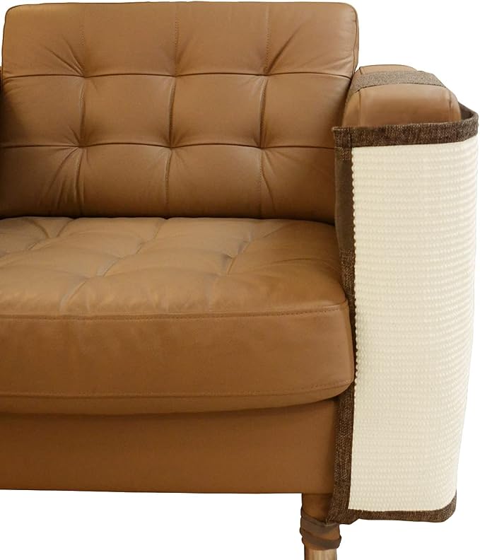 Cat Scratch Furniture Protector with Natural Sisal for Protecting Couch Sofa Chair Furniture,Couch Protector from Cat Claws 23.6L''*19.7W'' (Brown, Left Handed)