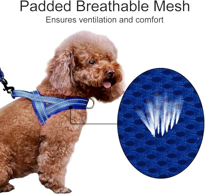 Plutus Pet No Pull Dog Harness for Medium Sized Dog, Breathable Mesh Padded | Adjustable Reflective with Handle, Escape Proof, Quick Fit Pet Vest, Front Clip, for Training and Walking, Royal Blue, M