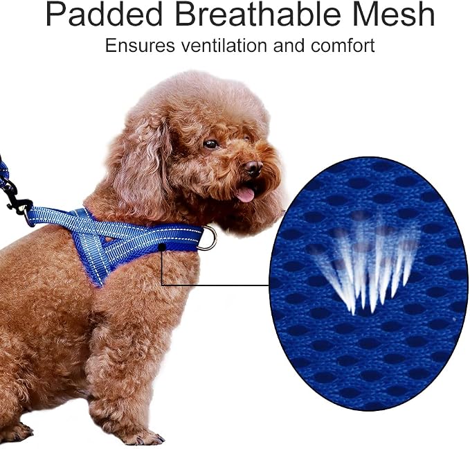 Plutus Pet No Pull Dog Harness for Large Dogs, Breathable Mesh Padded | Adjustable Reflective with Handle, Escape Proof, Quick Fit Pet Vest, Front Clip, for Training and Walking, Royal Blue, L