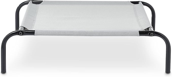 Amazon Basics Cooling Breathable Elevated Dog Bed with Metal Frame for Large Dogs, 51" x 31" x 8", Grey