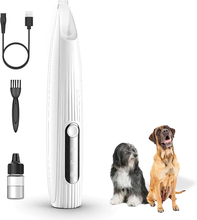 Silent Groom Pro Pet Paw Trimmer | Cordless Shaver for Dogs, Cats, Big & Small Animals with Light | Rechargeable Home and Salon Grooming Tool for Paws, Face, Ears, Butt