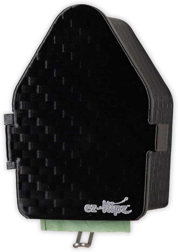 Indoor/Outdoor Dog Poop Bag Dispenser Wall Mount (Black), Includes 3 Sample Rolls of Waste Bags, Easy Setup Dog Poop Station