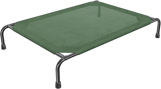 Simple Trending Raised Dog Bed for Large Dogs, Waterproof XL Dog Cot, Outdoor Cooling Elevated Pet Bed, 47.75" x 30.5", Green | Pet Bed for Large Dogs, Waterproof Cover, Breathable mesh, Non-Slip Feet, Suitable for Indoor or Outdoor Use, 47.75" x 30.5"