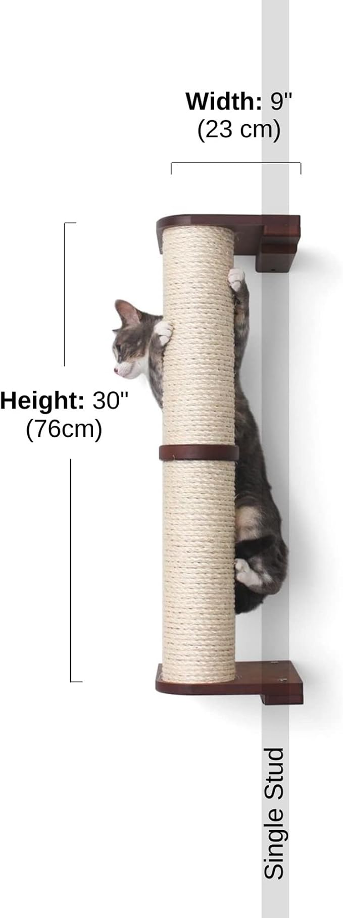 Catastrophic Creations Cat Scratching Post – 2-Tier Cat Wall Scratcher - Bamboo and Sisal Cat Scratcher Post – Durable Cat Scratching Posts for Indoor Cats – Modern Cat Furniture