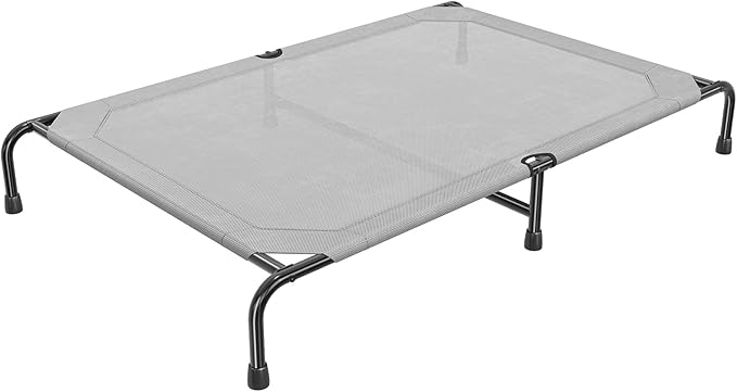 Simple Trending Outdoor Elevated Dog Bed, Cooling Raised Dog Cots, Grey | Pet Bed for Extra Large Dogs, Waterproof Cover, Breathable Mesh, Non-Slip Feet, Indoor or Outdoor Use, 60.25" x 37.25"
