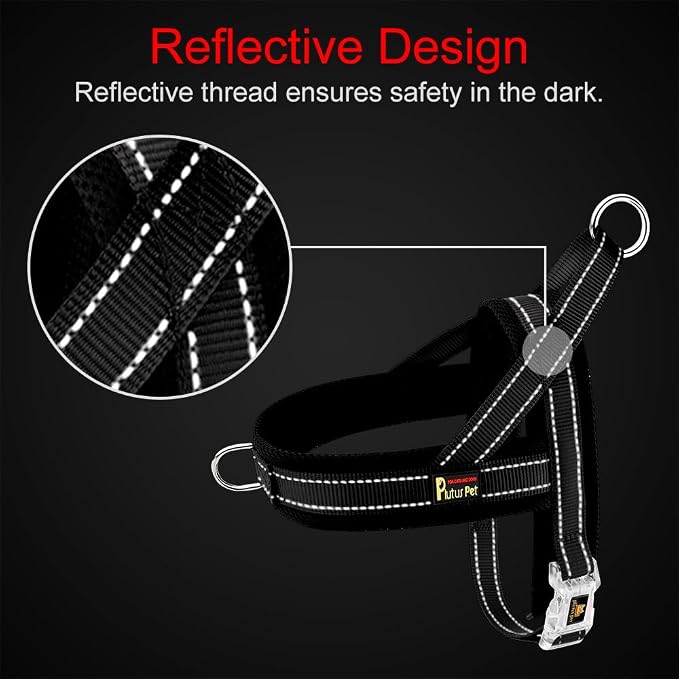 Plutus Pet No Pull Dog Harness for Large Dogs, Breathable Mesh Padded | Adjustable Reflective with Handle, Escape Proof, Quick Fit Pet Vest, Front Clip, for Training and Walking, Gray, XL