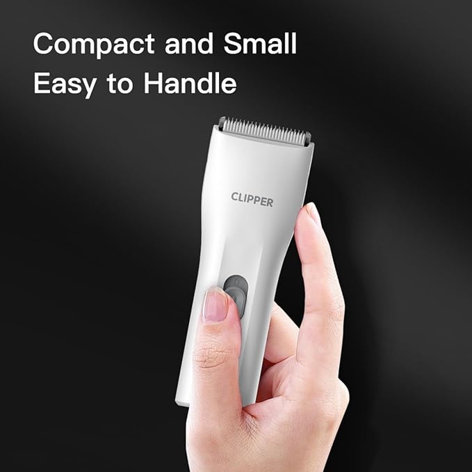 Dog Grooming Cilppers,Handy & Powerful Pet Electric Hair Trimmer Kits Waterproof Cordless Rechargeable Grooming Shavers for Small Dogs and Cats White