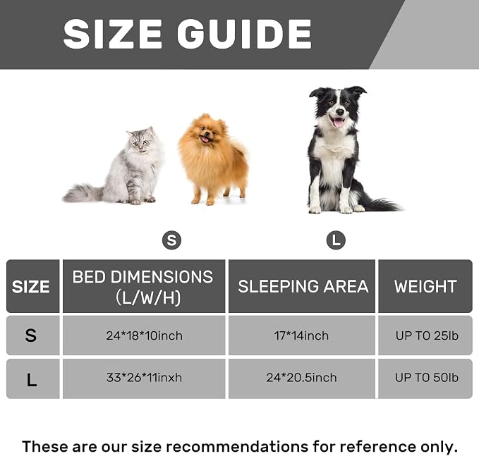 Hollypet Small Dog Large Cat Bed Puppy Couch Beds for Pets up to 25 lbs | Fluffy Dog Cat Couch Plush Soft Warming Pets Beds with Machine Washable Cover and Non-Slip Bottom