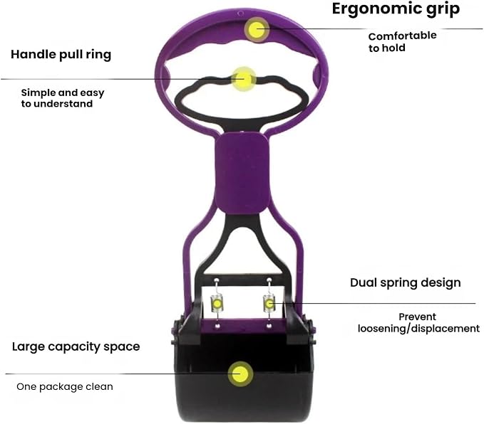 Stop Bending Over: Ergonomic Dog Scooper Pooper with Strong Bite Force, Easy Pick Up Pooper Scooper Tool for Lawn and Gravel, Assorted Sizes (Large, 23.2in Green)