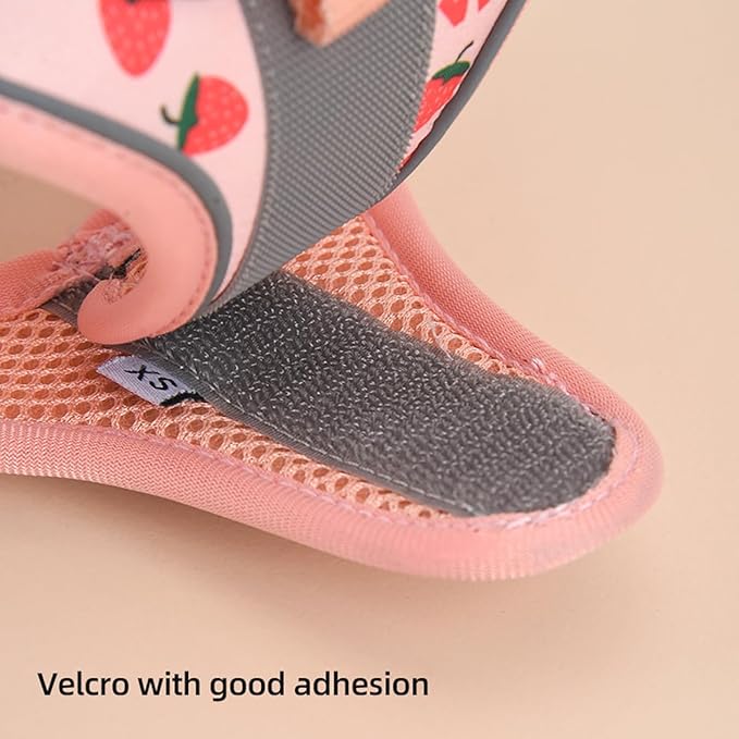 Step in Dog Harness and Leash Set, Flower Adjustable Easy Walk Puppy Harnesses, Soft Mesh No Pull Pet Vest Harness for Small Dogs and Cats(Strawberry, XXS)