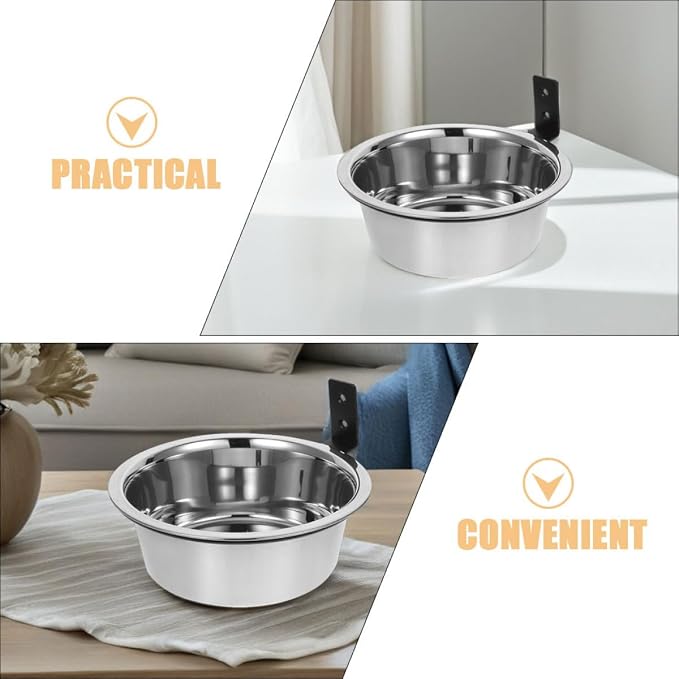 Raised Dog Bowl Set Wall Mounted Elevated Pet Feeder with 8-inch Stainless Steel Bowls for Large Dogs and Puppies Outdoor Feeding Station