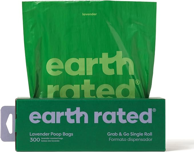 Earth Rated Dog Walking Essentials Bundle - Includes 300 Dog Waste Bags on Single Bulk Roll and 100 Dog Grooming Wipes, Lavender-Scented