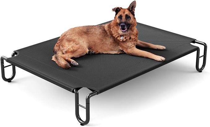 FAYDUDU Elevated Dog Bed Portable Raised Dog Beds with Washable Mesh Cooling Breathable Elevated Pet Bed Large for Indoor and Outdoor Use