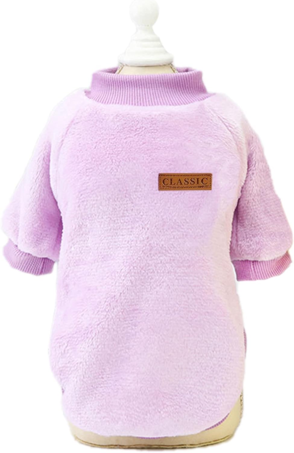 Jecikelon Pet Dog Clothes Dog Sweater Soft Thickening Warm Pup Dogs Shirt Winter Puppy Sweater for Dogs (Z01-Purple, Small)