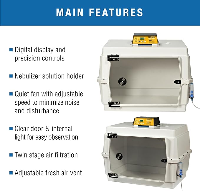 Brinsea TLC-50 Advance Series II Large Bird Brooder Pet Incubator with Nebulizer and Digital Display, ICU Incubator for Adult Birds, Newborn Puppies, Kittens, and Other Small Animals