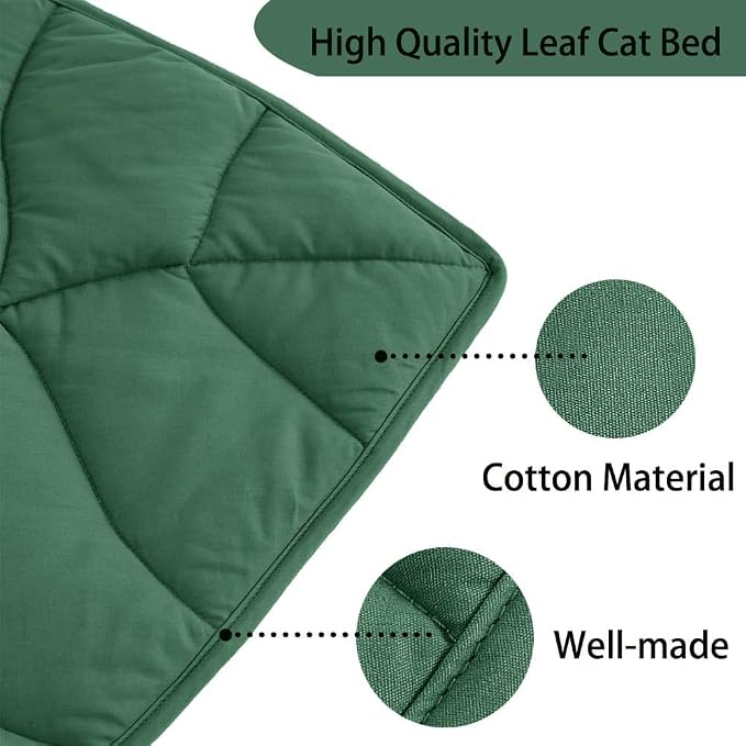 Letalong 30 X 20 Inch Leaf Shaped Cotton Cat Bed Pad, Warming Cat Mat, Pet Warming Pad for Cats, Warmer Mat for Feral and Indoor Cats, 2025 Enlarged and Thickened Leaf Beds