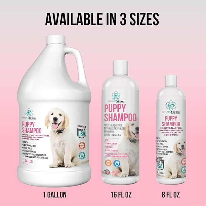 PET CARE Sciences 1 Gallon Tearless Puppy Shampoo and Conditioner - Groomers Choice - Made in The USA