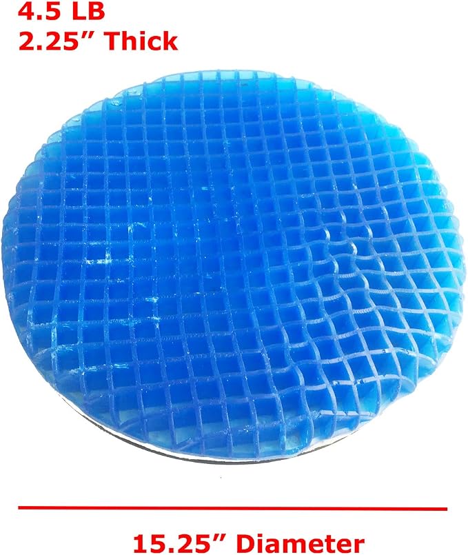 Tektrum Orthopedic Elastic Firm Swivel Gel Seat Cushion Rotatory Chair Pad | 360 Degree Rotation for Home, Office, Chair, Car - Relief for Sweaty Bottom, Hip Pain – Portable, Comfortable (19036)