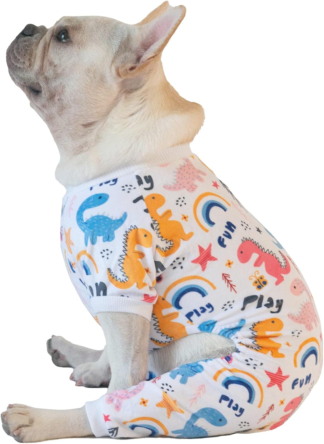 CuteBone Small Dogs Outfit Soft Puppy Onesies Pjs Dog Pajamas Pet Coat Cat Apparel Comfy Doggie Jumpsuit Bodysuit for All Seasons P159M