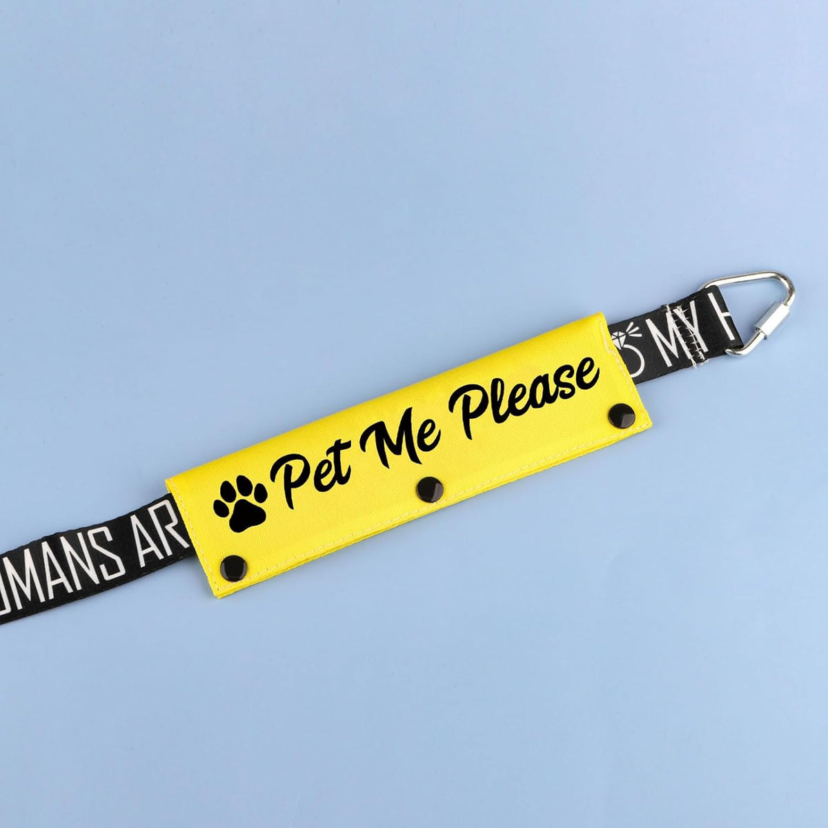 Funny Dog Leash Sleeve Pet Me Please Dog Leash Wrap Wrap Alert Hanging ID Patch Tag Pet Birthday Gift(Pet Me Please) (Pet Me Please-YE Sleeve)