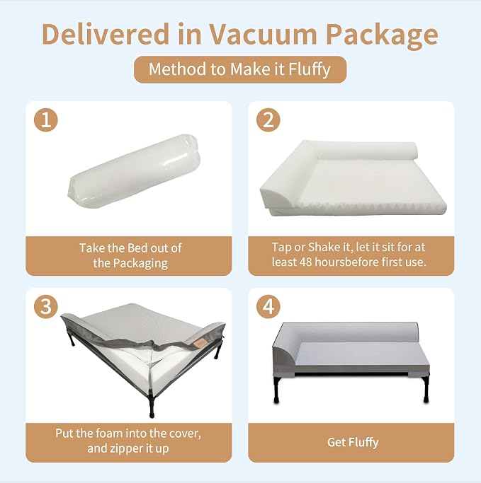 Elevated Cooling Dog Bed, Orthopedic Pet Bed for Extra Large Dogs, Removable Washable Cover, Indoor & Outdoor Raised Pet Cot with Breathable Mesh, Size: 49"*33"*9"