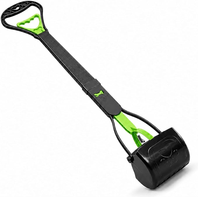 31inch Large Pooper Scooper for Dogs with Long Handle, Sturdy & Durable, Not Easy to Break, Lightweight & Easy to Use, Easy to Pick Up from Grass and Gravel | Less Bend Down, One-hand Operate Pick up for all Surface, Heavy Duty Poop Scooper for Large M...