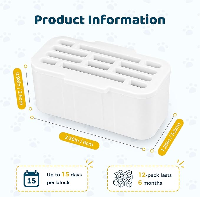12 Pack Cat Litter Deodorizer Blocks Compatible with PetSafe & HHOLOVE | Plant-Based Odor Control, Compatible with PetSafe ScoopFree SmartSpin and HHOLOVE Self-Cleaning Litter Boxes, Freshness