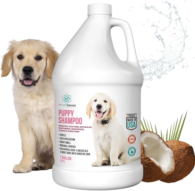 PET CARE Sciences 1 Gallon Tearless Puppy Shampoo and Conditioner - Groomers Choice - Made in The USA