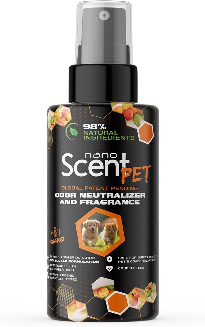 Pet Freshening & Odor Neutralizing Spray for Dogs, Cats, Fabrics, Pet Beds & Furniture, Fresh Between Baths, Touch-Activated Freshness, 98% Natural, Alcohol-Free Formula - Sweet Jazz (50mL) | Long-lasting Sweet Jazz freshness with nanoSCENT Technology,...