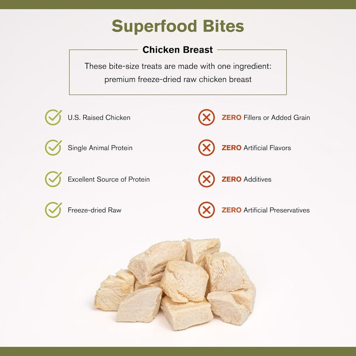 BADLANDS RANCH - Superfood Bite, Freeze-Dried Raw Dog Treats - Protein Rich, Train & Reward, Traceable Single Ingredient by Katherine Heigl (4 Ounce (Pack of 4) Chicken Breast)