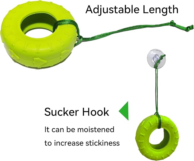 JSLZF 2PCS Tree Frog Habitat Frog Tank Accessories Terrarium Decor Frog Climbing Swing with Suction Cup Hook Green Rubber Climbing Toy for Frogs