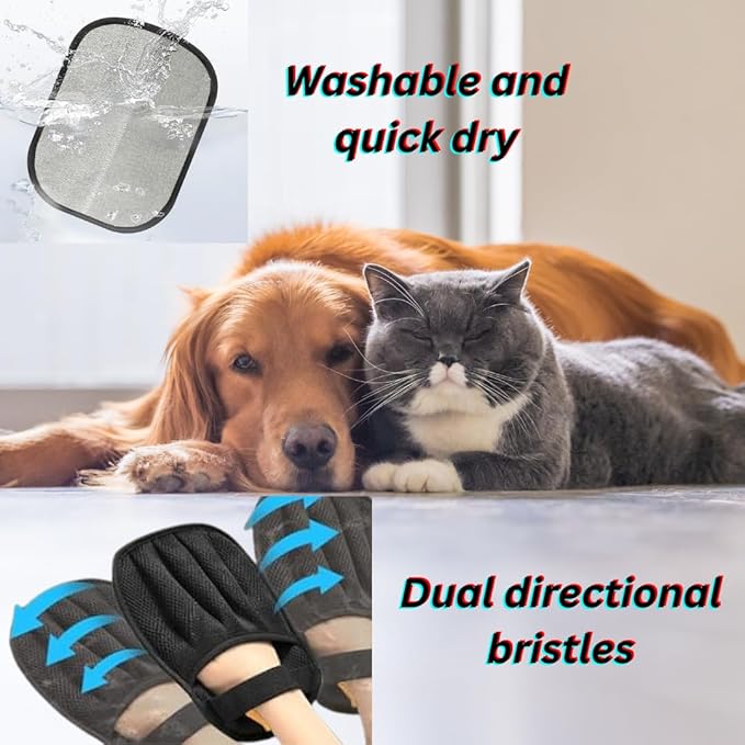 Gytwio Electrostatic Pet Hair Remover Glove – Black, Ambidextrous, Reusable for Cats and Dogs