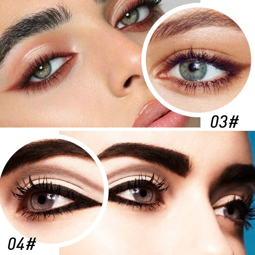 evpct 4Pcs Black Silver Grey Brown Gel Eyeliner Pencil Eye Face Paint Sticks Makeup Set, Natural Black Gel Eyeliner Cream Waterproof Crayon Pencils Applicator Tool