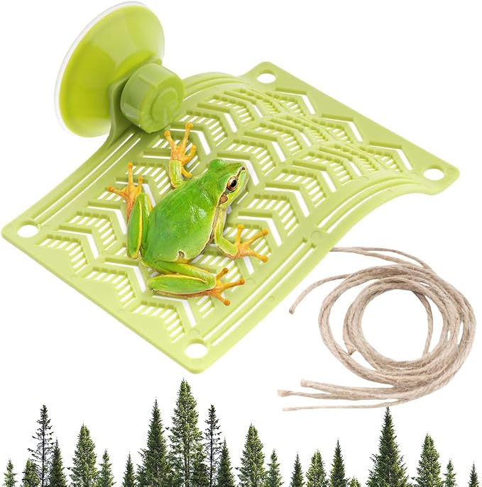 1 Pack Plastic Frog Hammock with Suction Cup Tree Frog Suction Platform Reptile Terrarium Decoration for Toad African Dwarf Frog Tree Frog