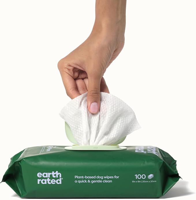 Earth Rated Dog Walking Essentials Bundle - Includes 300 Dog Waste Bags on Single Bulk Roll and 100 Dog Grooming Wipes, Lavender-Scented