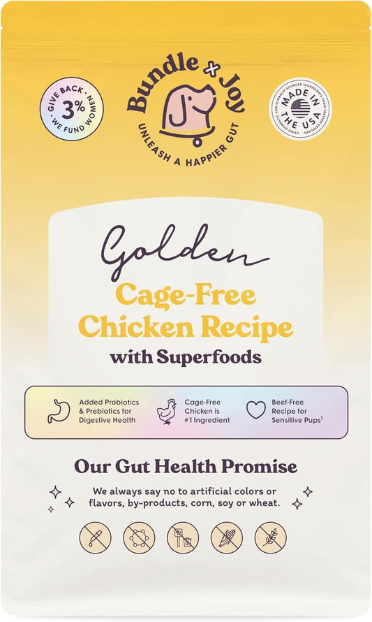 Bundle x Joy Superfood Dry Dog Food - Pet Food for Small, Medium and Large Breeds - Made with Real Ingredients - Nutrient Dense Probiotic Dog Food to Support Healthy Digestion (12 Pound, Chicken)