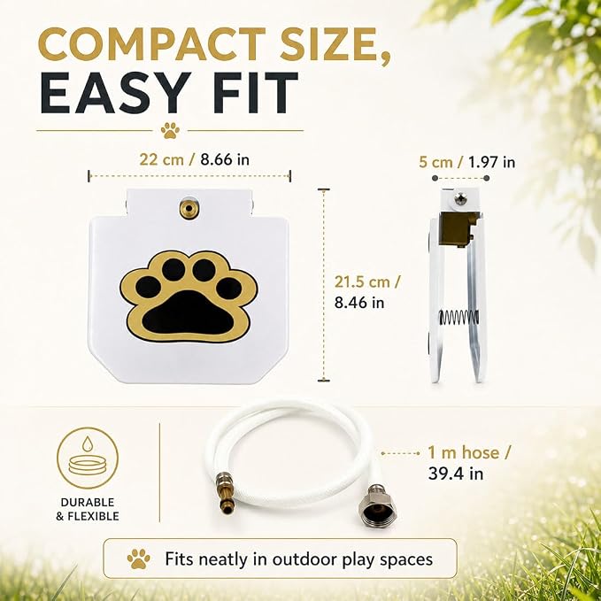 Outdoor Dog Water Fountain - Paw-Activated Sprinkler for Large & Medium Dogs - Upgraded Copper Valve & Y Splitter - Perfect Pet Drinking Dispenser Toy
