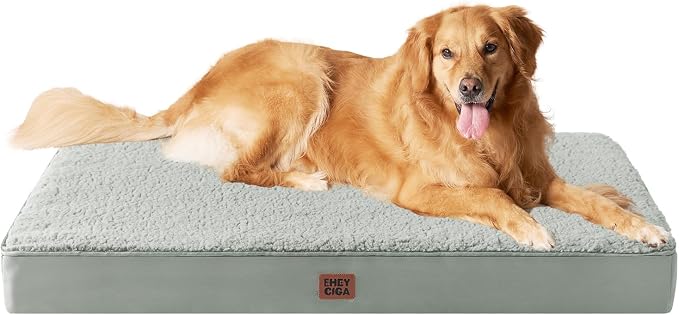 EHEYCIGA Orthopedic Dog Bed Extra Large with Removable Washable Cover, 44IN | Egg Crate Foam Support, Durable Oxford fabric, Non-Slip Bottom, Machine Washable, Soft Waterproof Plush Pet Bed Mat For Crate