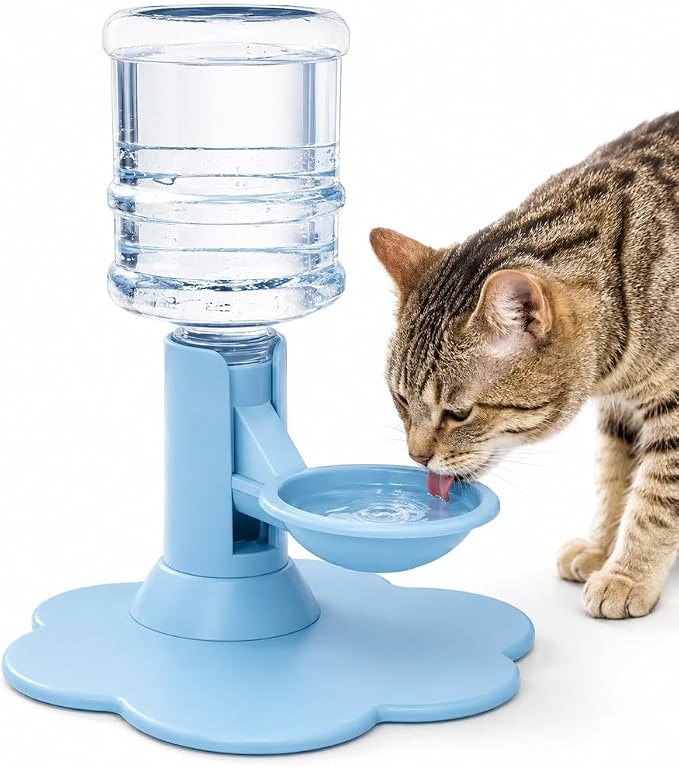 Automatic Pet Water Dispenser,Flow Self Refilling Cat & Dog Water Bowl | Portable Bottle Outdoor Jug, 3 Gallon No Spill, Washing Station for Pets, Feeder, Fountain, Storage(Blue,Includes Bottle)