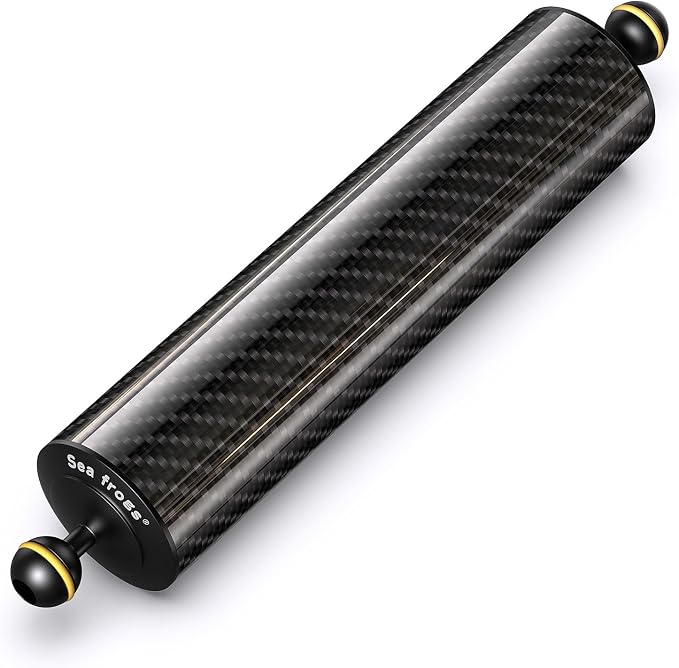 Sea frogs Carbon Fiber Float Arm D60mm, 12'', Buoyancy Provided 580g | for Ultralight, Aquatic Arm, Underwater Camera System Diving Tray Video Light/Strobe GA-8