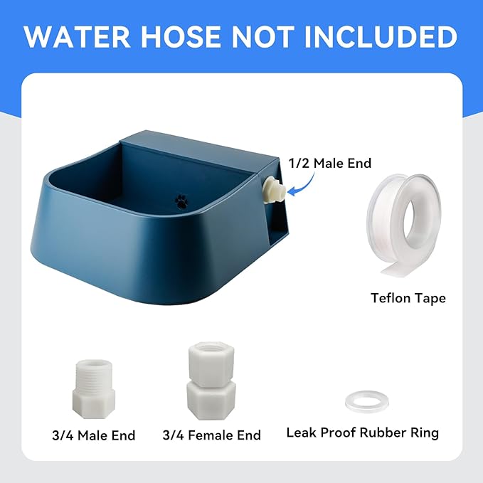 NAMSAN Outdoor Automatic Dog Water Dispenser, Large Water Bowl for All Kinds of Animals, Auto Refill Waterer for Pet Livestock, Water Trough Include Multi-Functional Adapter, Fit GHT Faucet