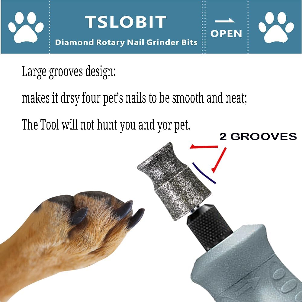 Diamond Dremel Dog Nail Grinder Attachment,1/8'' Pet Nail Grinder Wheel for Dremel Dog Nail Grinder, Diamond Rotory Bit for Dogs&Pets Nail Care,2-Pack（Large A&D）