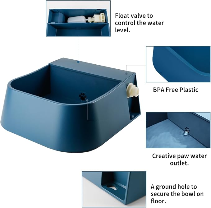 NAMSAN Outdoor Automatic Dog Water Dispenser, Large Water Bowl for All Kinds of Animals, Auto Refill Waterer for Pet Livestock, Water Trough Include Multi-Functional Adapter, Fit GHT Faucet