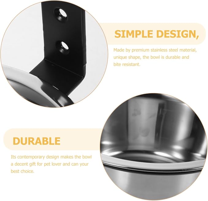 ULTECHNOVO Wall Mounted Dog Bowl Elevated Dog Bowl for Food & Water 8.26 X 8.26 X 2.95 in Stainless Steel Pet Feeding for Indoor Outdoor Use Easy Clean for Medium Large Dogs