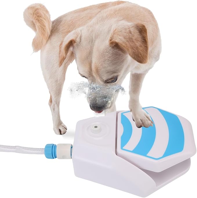 Dog Step On Sprinkler Outdoor Activated Pet Water Fountain Large Capacity Foot Activated Design Easy to Use with Upgrade Copper Valve Set for Drinking Water