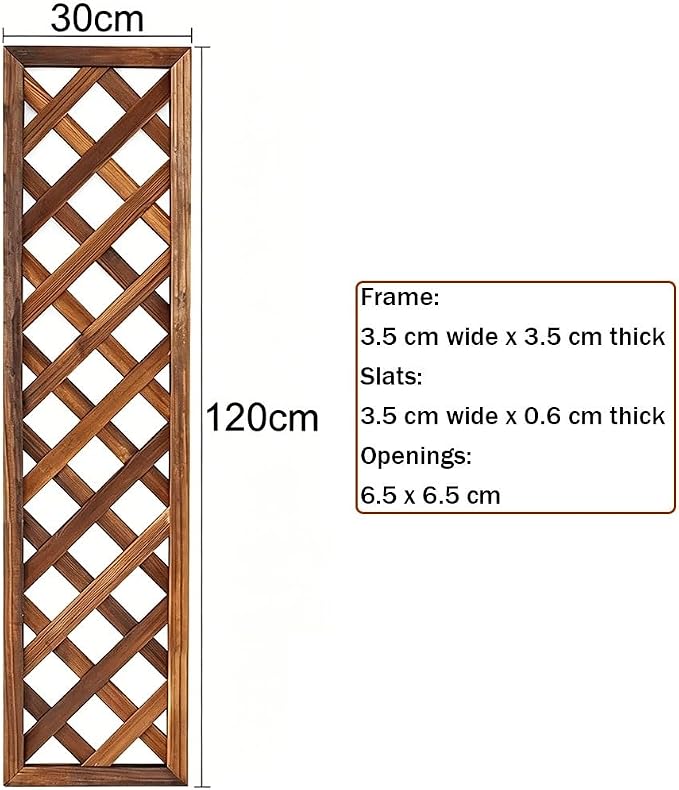 Zfmnoyev Outside Wooden Decorative Fences, Courtyard Edge Fence Board, Decorative Garden Trellis for Climbing Plants, Standing Decorative Privacy Fence Panels for Deck Patio Balcony(30x120cm)