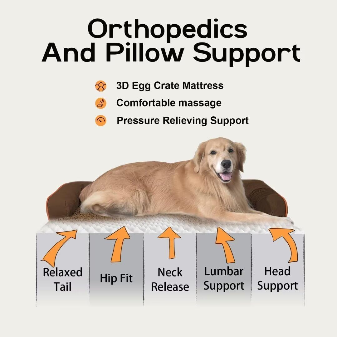 Small Dog Bed Orthopedic Washable Cat Bed Memory Foam Couch Sofa Comfy Pet Beds with Waterproof Removable Cover & Non-Slip Bottom
