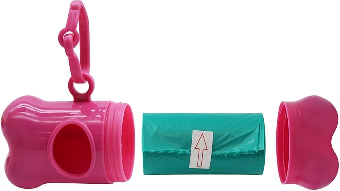 INNOLIFE Dog Poop Bag, Set of 6 Bone Shaped Dispensers + 90pcs Pet Waste Bags, Dog Waste Bags, Bulk Poop Bags on a roll, Clean up Poop Bag