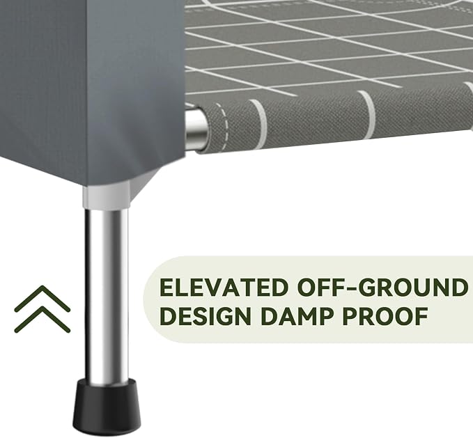 Elevated Dog House for Medium Dogs, Raised Dog Bed with Removable Canopy | Weather-Resistant Sunshade Fabric, Indoor & Outdoor Portable Pet Tent, Rust-Proof Stainless Steel Frame, for Medium Dogs