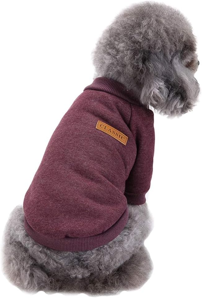 Jecikelon Dog Clothes Dogs Sweater Soft Puppies Clothing Winter Puppy Sweaters Warm Outfit for Dogs Small XXS XS Cat Apparel (Medium, Brown)